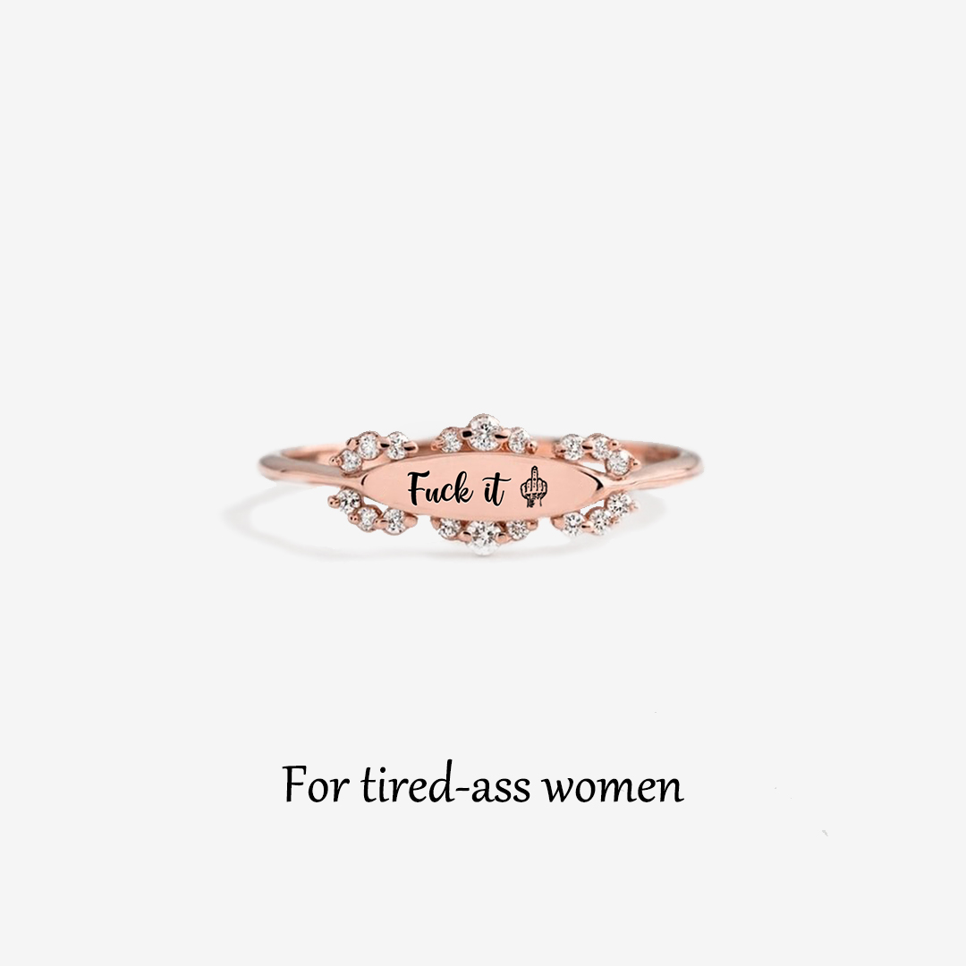 Fuck It Diamond Oval Ring
