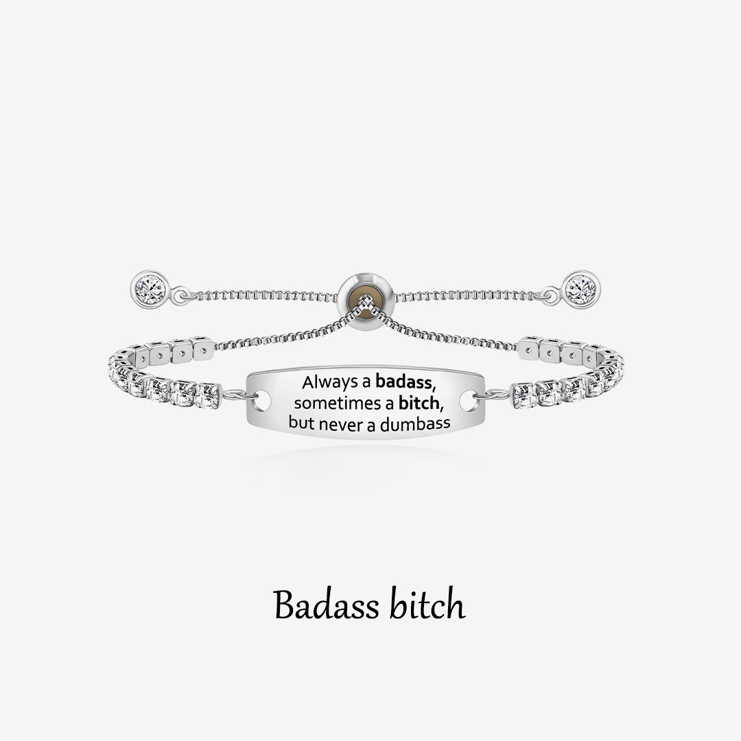 Badass Bitch Engraved Tennis Bracelet