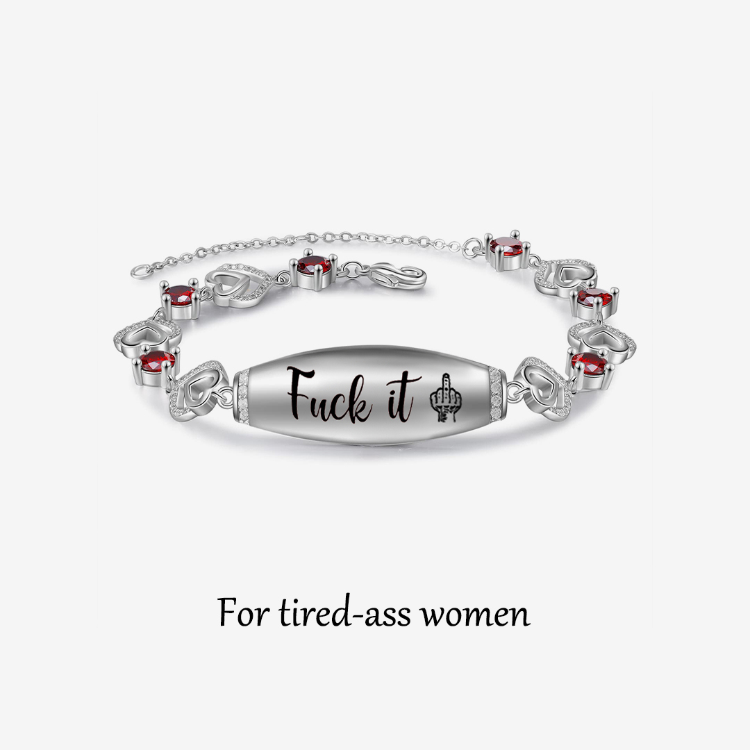 Fuck It Heart Red Circle Diamond Bracelet