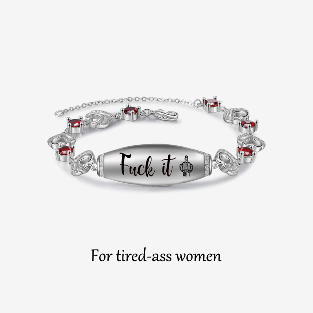 Fuck It Heart Red Circle Diamond Bracelet