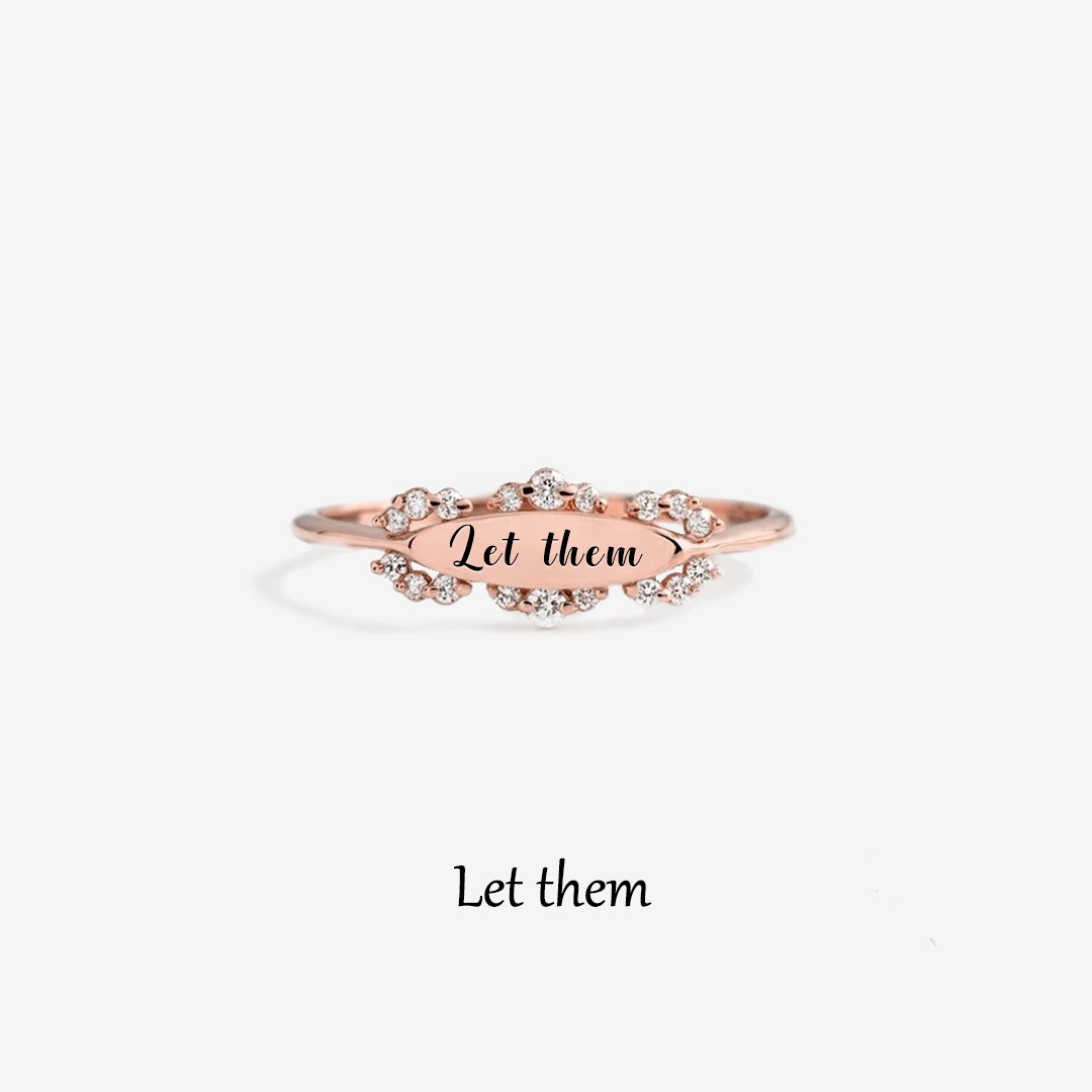 S925 Let Them Diamond Oval Ring