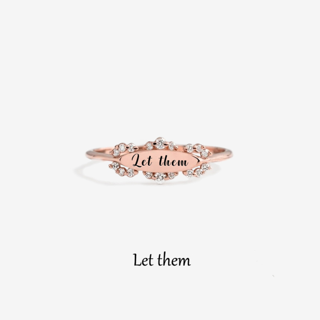 S925 Let Them Diamond Oval Ring