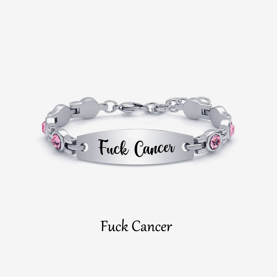 Fuck Cancer Circle Diamond Chain Bracelet