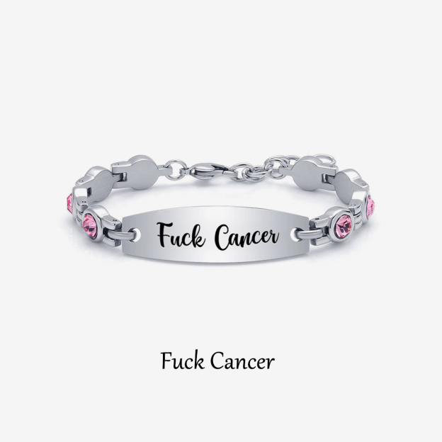 Fuck Cancer Circle Diamond Chain Bracelet
