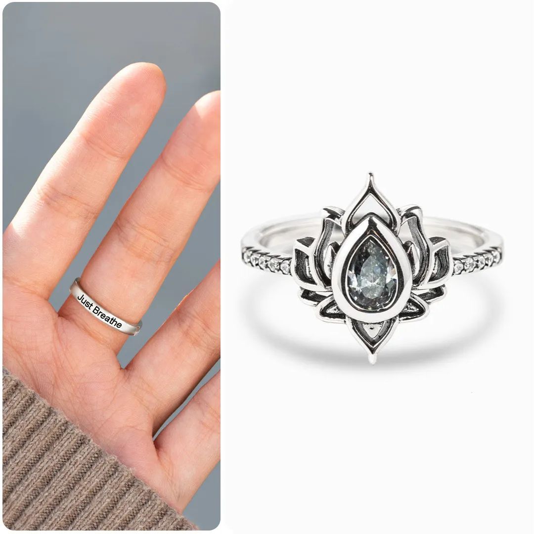 Just breathe  Lotus Ring