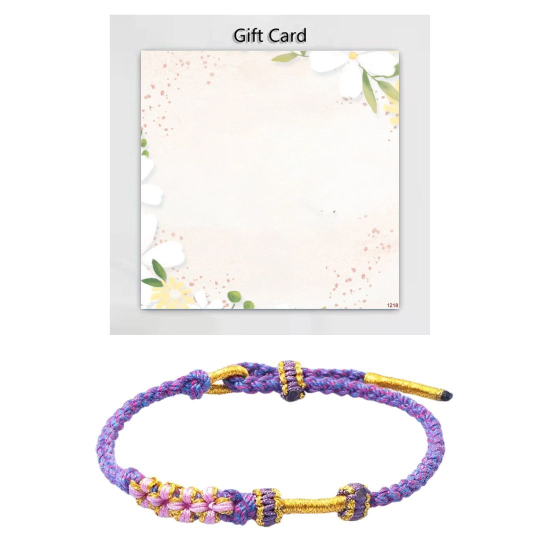 Peach Blossom Knot Bracelet with Blank Card