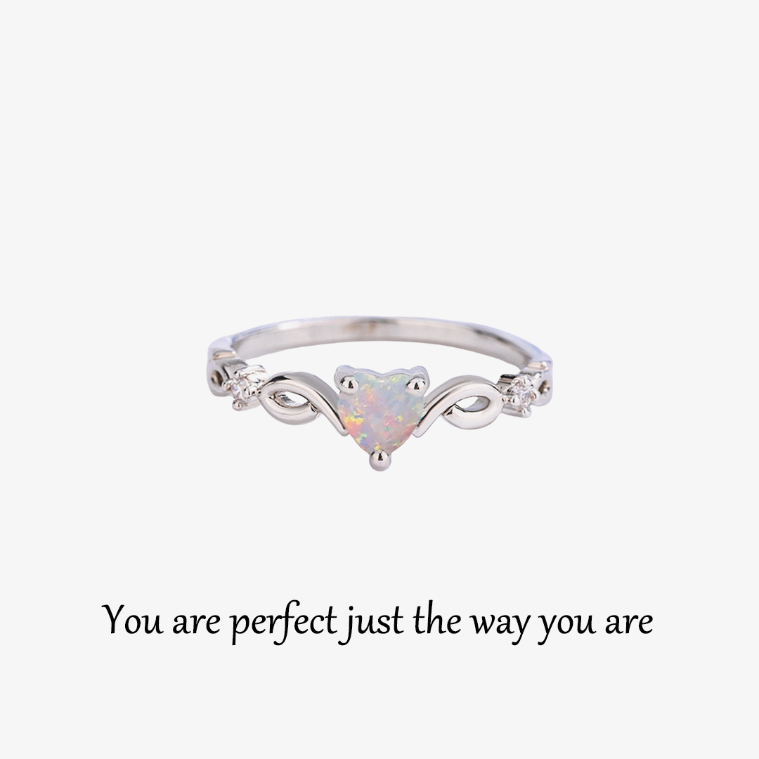 For-Self Heart Crossover Opal Ring