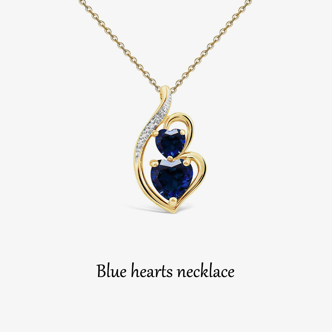 Blue Hearts Necklace