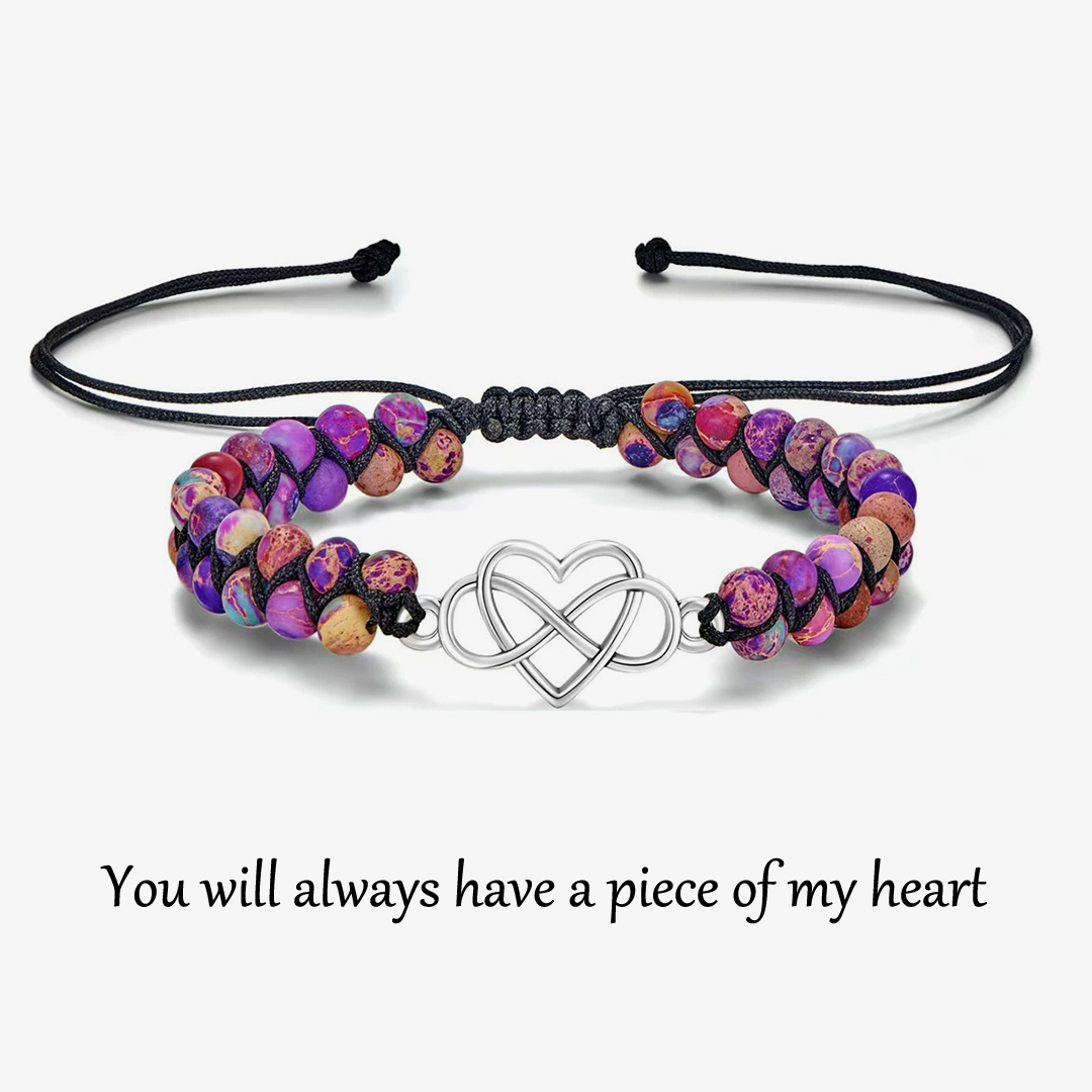 For Granddaughter - You will always Have A Piece Of My Heart Beads Bracelet