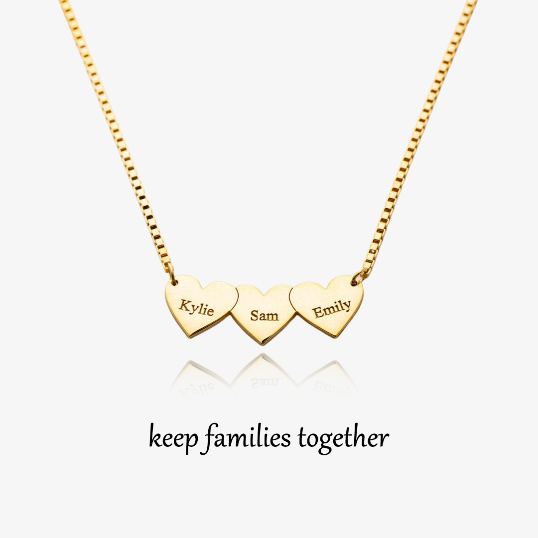 Personalized Name Hearts Necklace