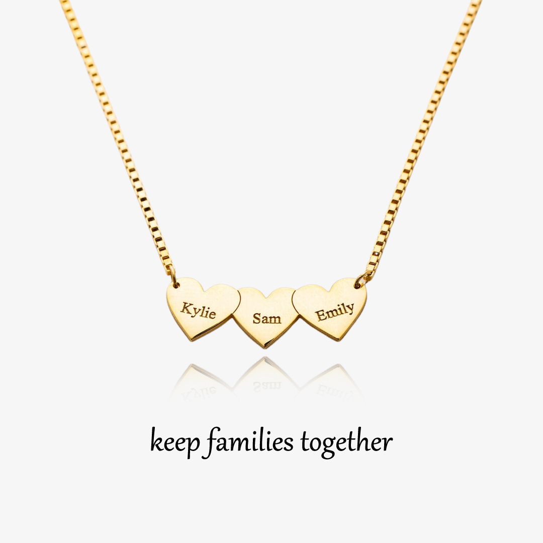 Personalized Name Hearts Necklace