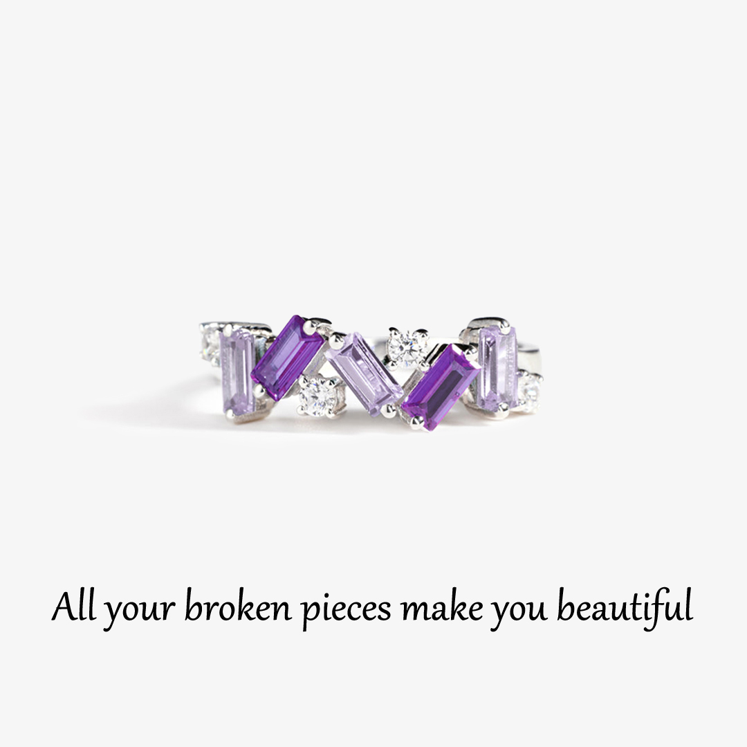 Broken Pieces Purple  Diamond Ring