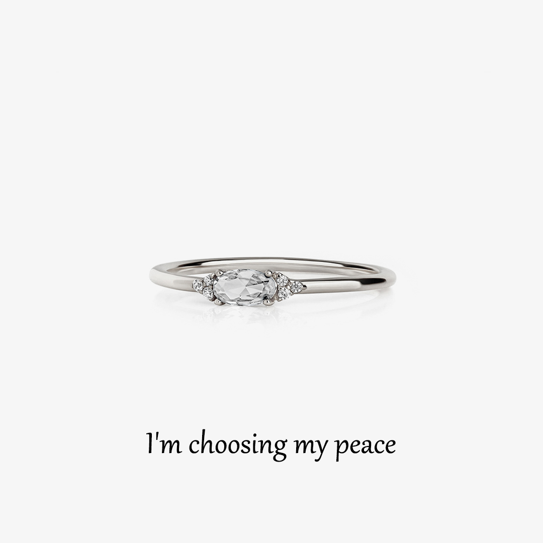 Choosing Peace Minimal Oval Cut Ring