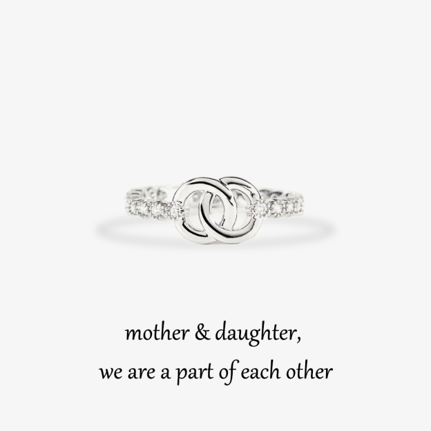 S925 Mother & Daughter interlocking ring