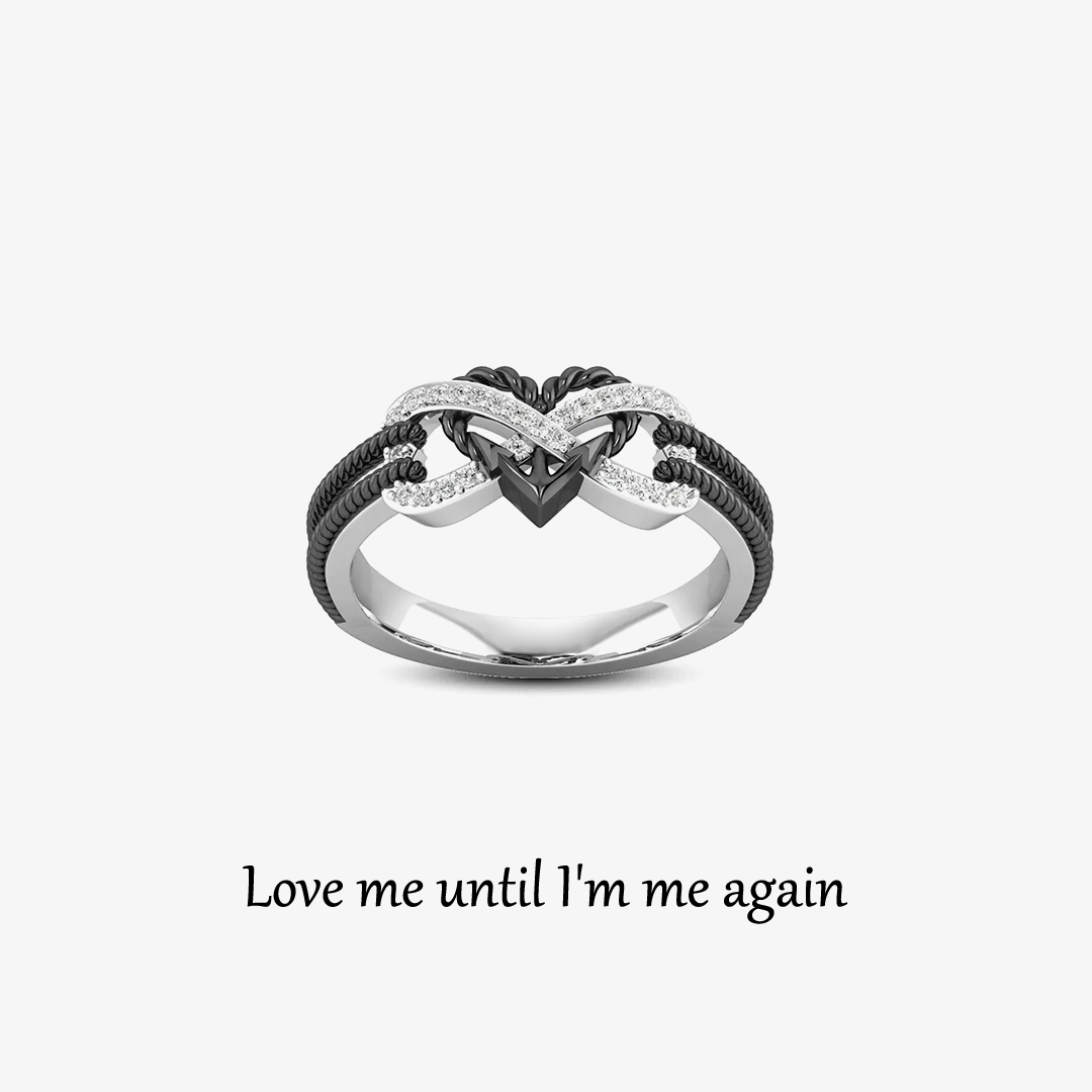 Self Love Infinity Heart Within Heart Black Ring
