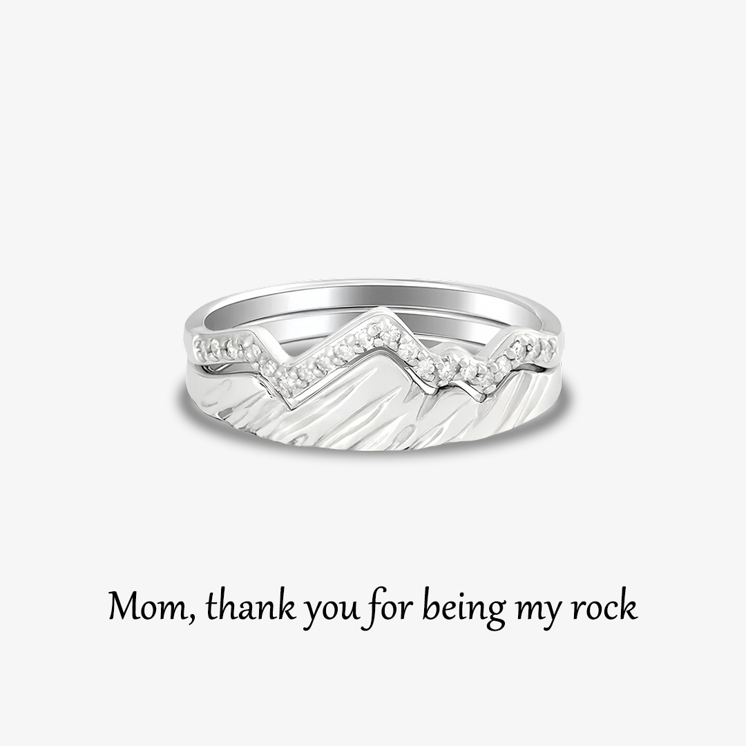 S925-Thank you for being my rock Stack Ring