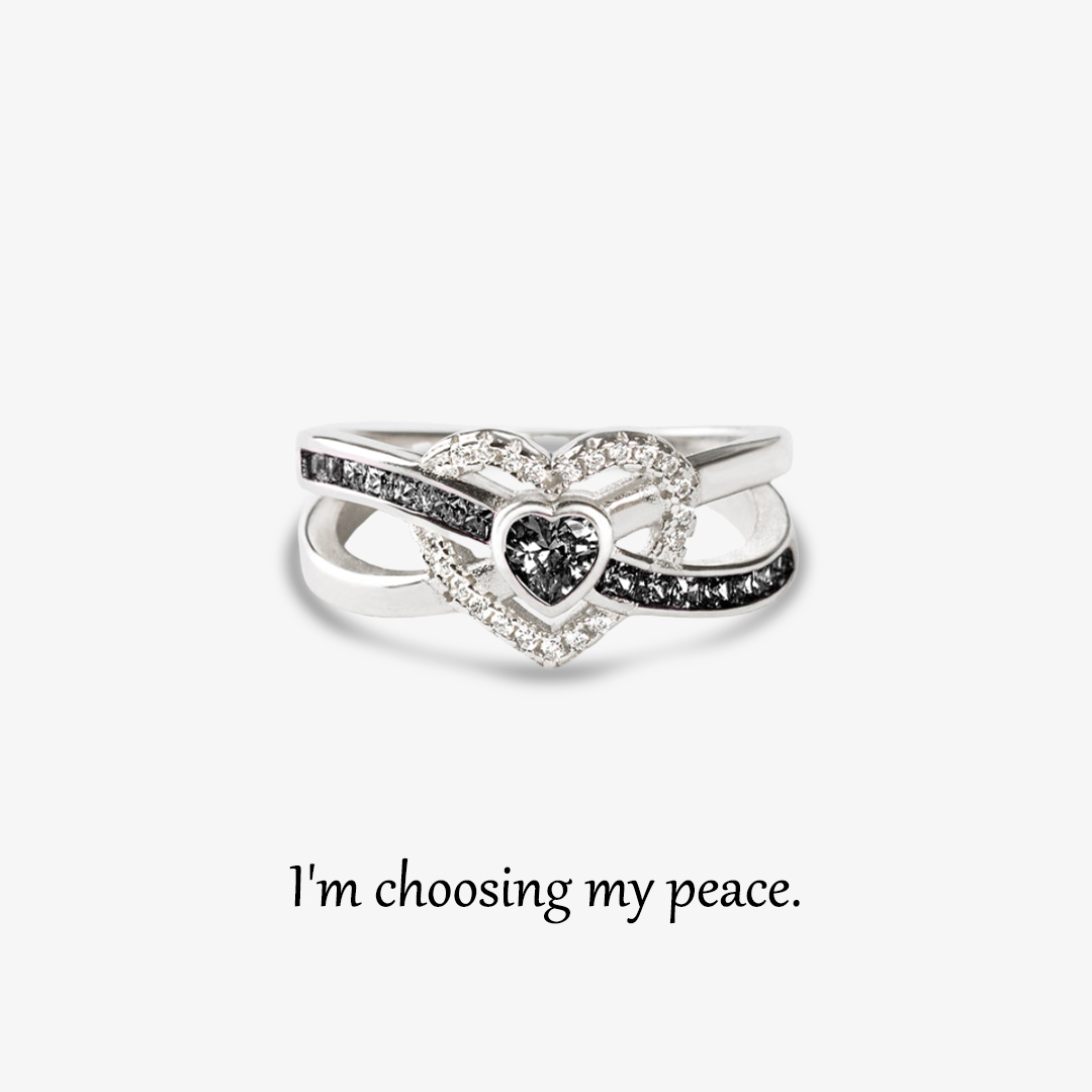 Self Love- I'm choosing my peace Heart Ring