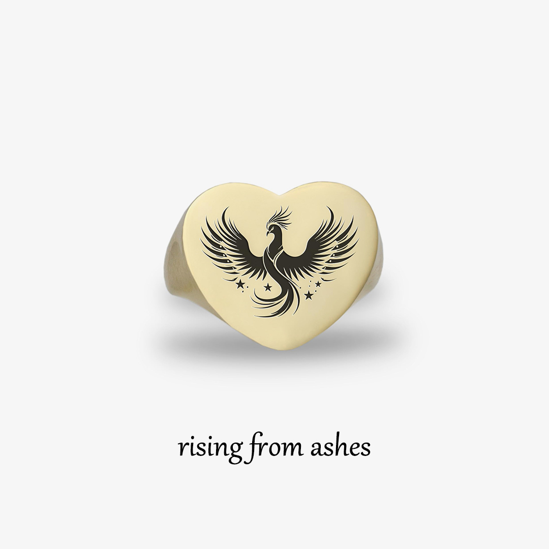 Phoenix rising from ashes Ring