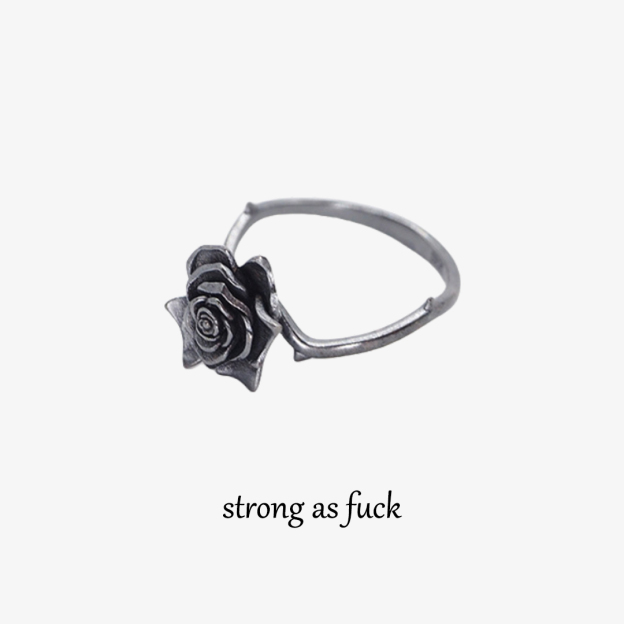  Strong as fuck Black rose Ring