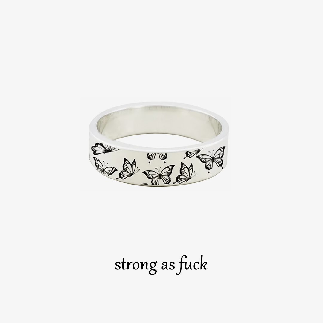 Butterfly stands for rebirth Ring