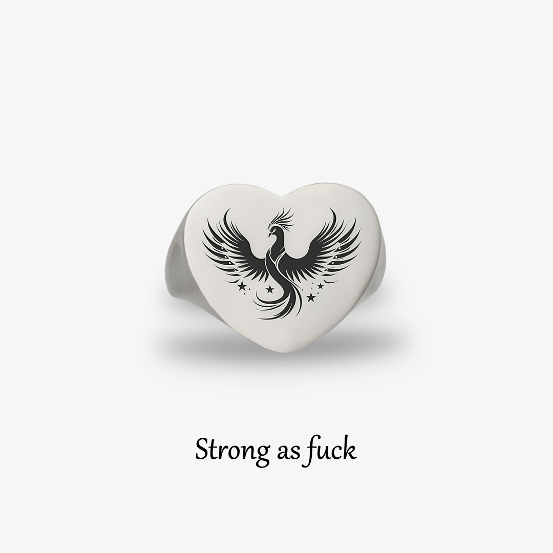 Phoenix rising from ashes Ring