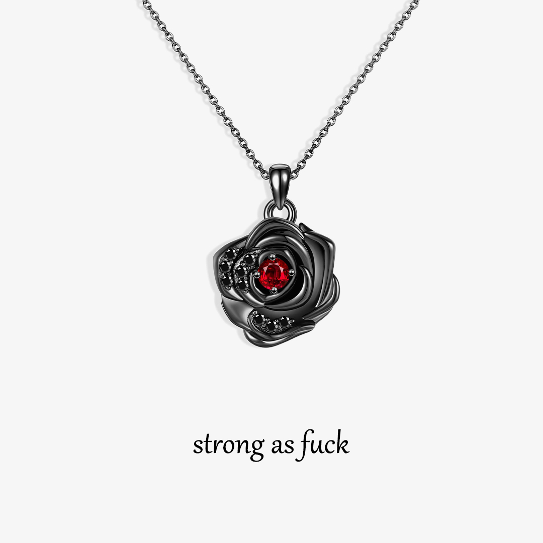 Black rose stands for Crimson Thorn Necklace