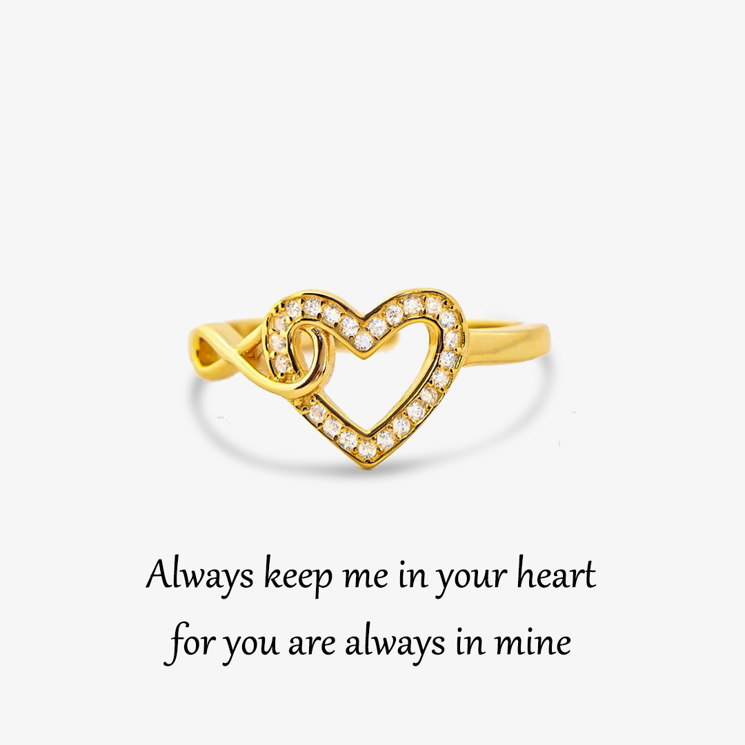For Daughter- Knot tied Infinite Heart Ring