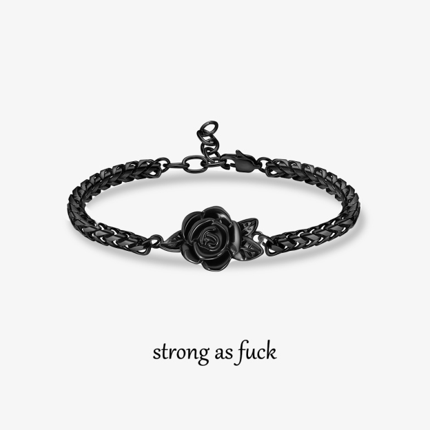 Black rose stands for survival Ashes Bracelet