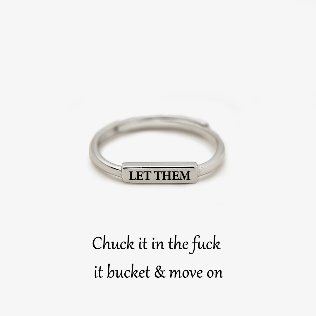 Fuck It Silver Bar Open Ring