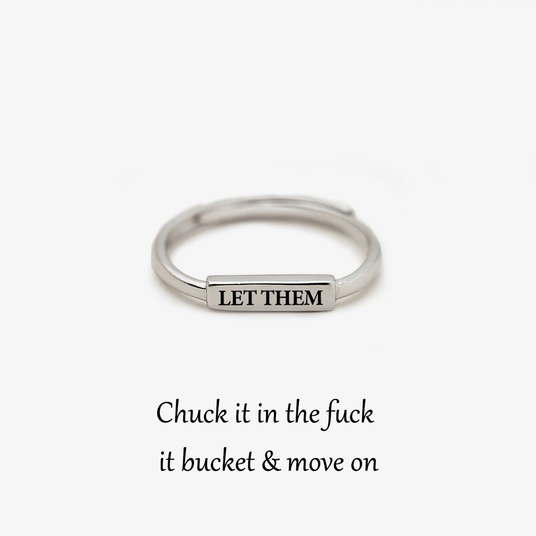 Fuck It Silver Bar Open Ring