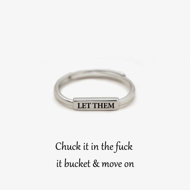 Fuck It Silver Bar Open Ring