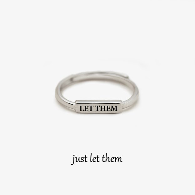 Let Them Silver Bar Open Ring