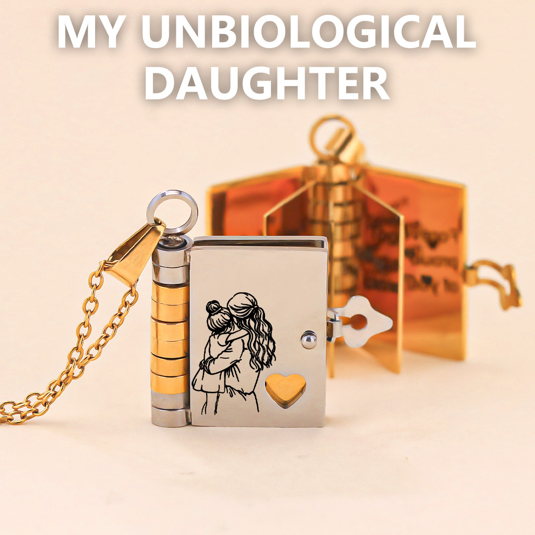 For Unbiological Daughter - Love You Always & Forever Book Necklace
