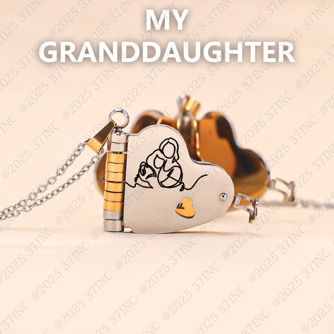 For Granddaughter - The Most Beautiful Chapter Heart Book Necklace