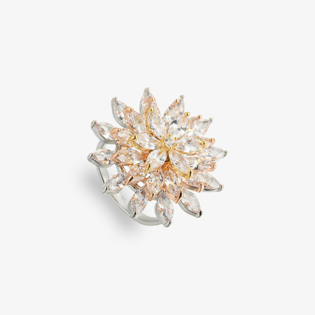 Fuck It and Begin Again-Rotating Snow Lotus Open Ring