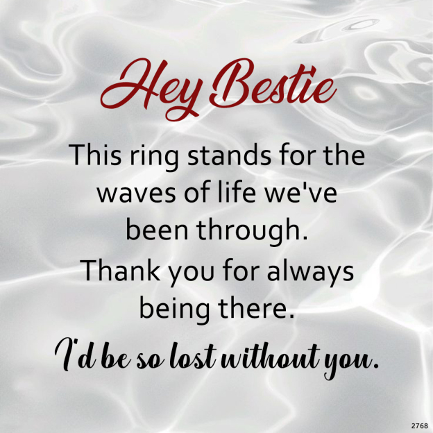 For Friend - Thank you for always being there Personalized Double Stone Wavy Ring