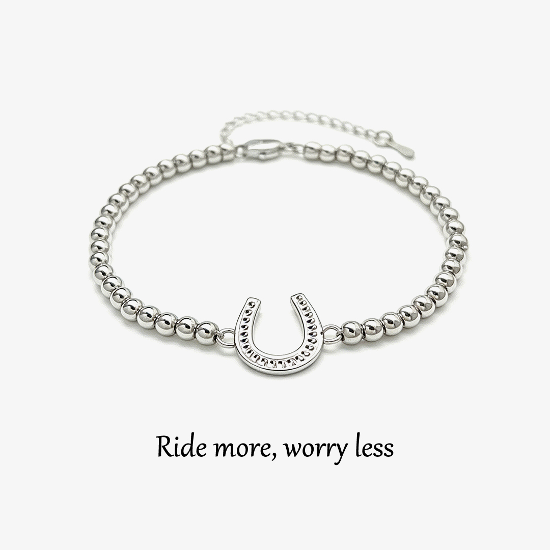 Ride More, Worry Less-Horseshoe-shaped bead bracelet