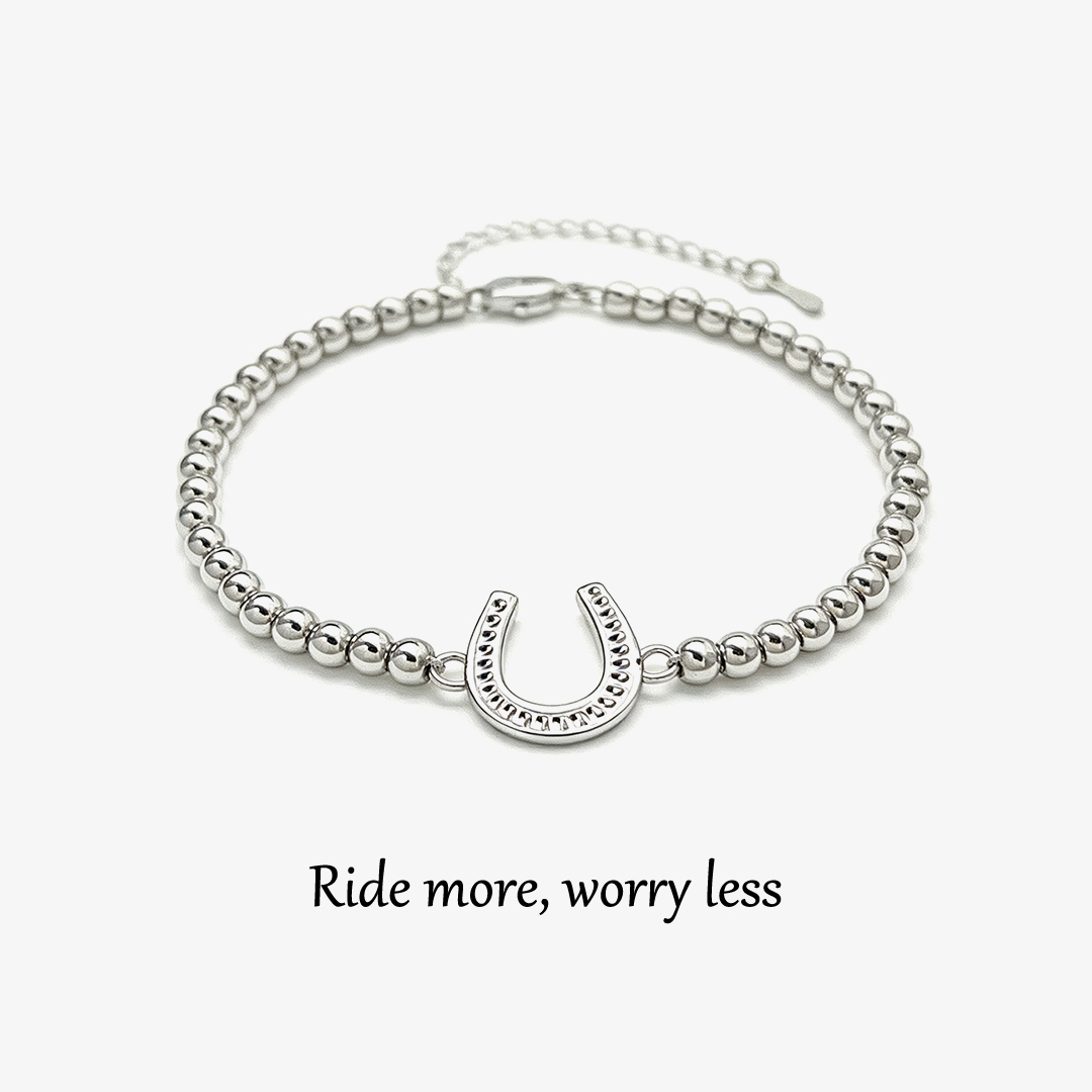 Ride More, Worry Less-Horseshoe-shaped bead bracelet