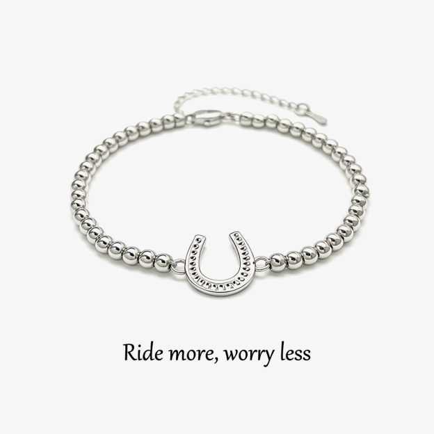 Ride More, Worry Less-Horseshoe-shaped bead bracelet