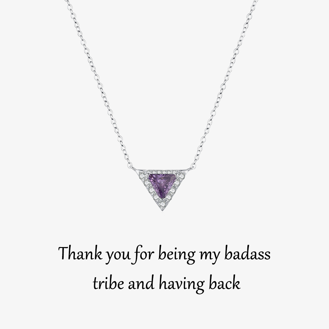 For Friend -S925 Badass Tribe Amethyst Triangle Necklace