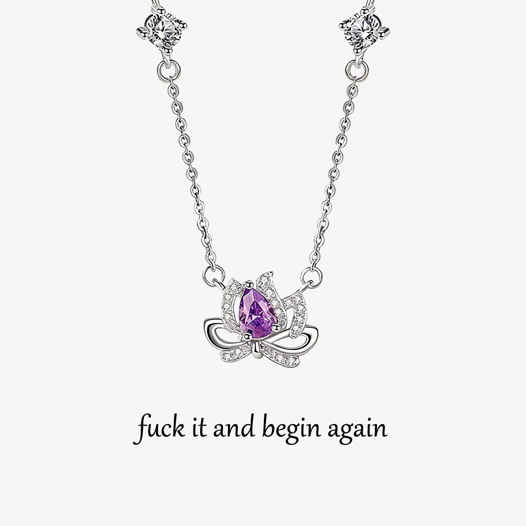 925 Sterling Silver Lotus Bow Necklace