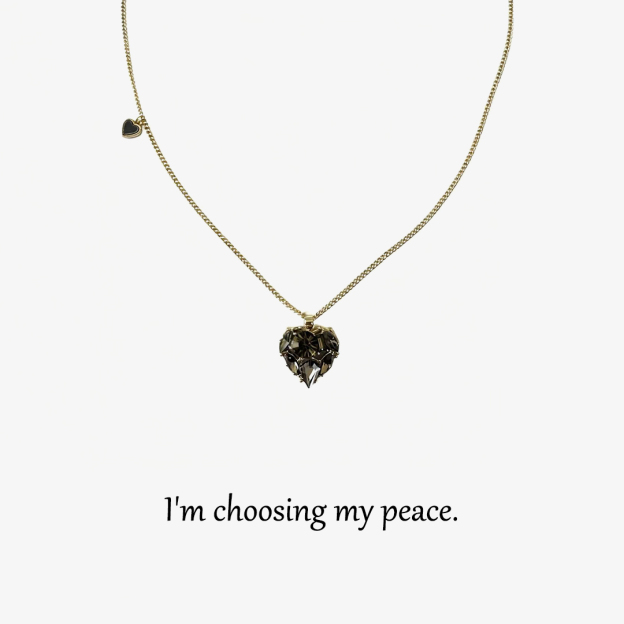 For Self-Black diamond heart necklace