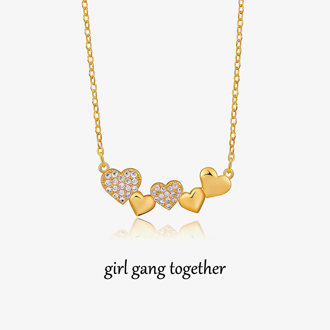 For Friends-Girl Gang Five Heart Necklace 👑