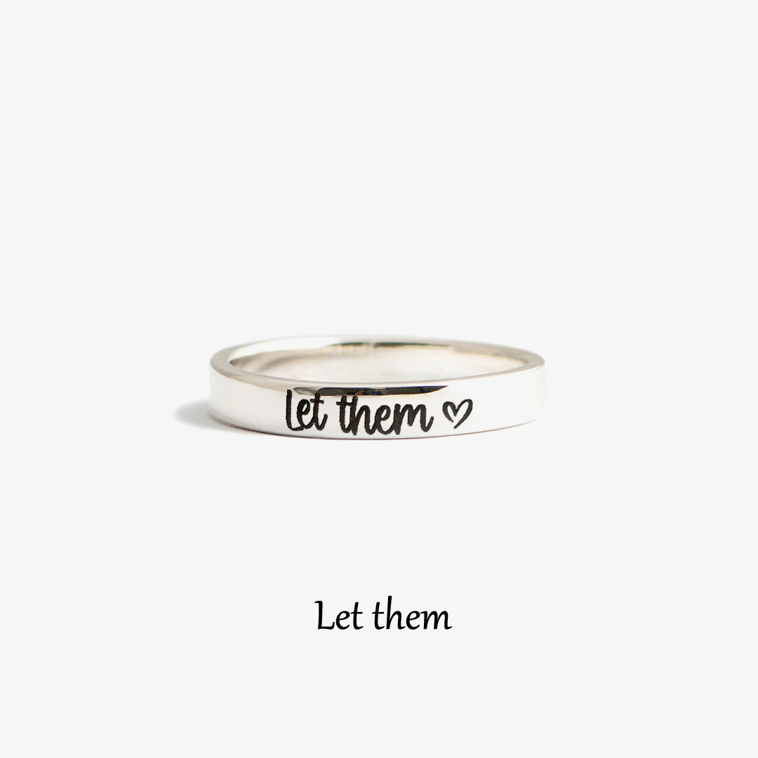 Let Them Heart Engraved Circle Ring