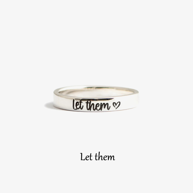 Let Them Heart Engraved Circle Ring