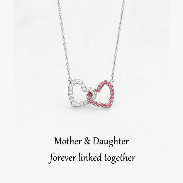 For Mom - Personalised Birthstone Heart Necklace