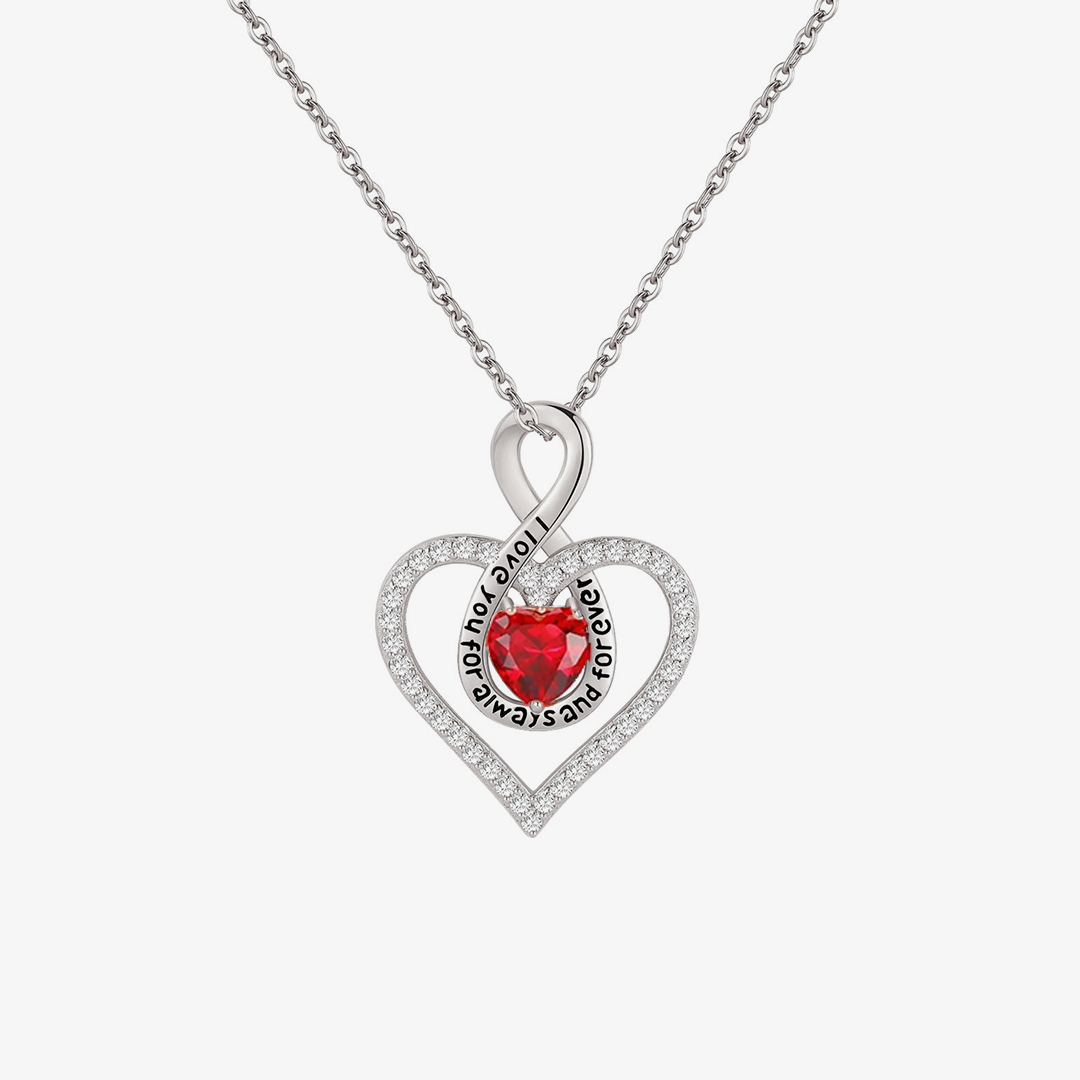 For Mom - I Love You Diamond Infinity Heart Necklace