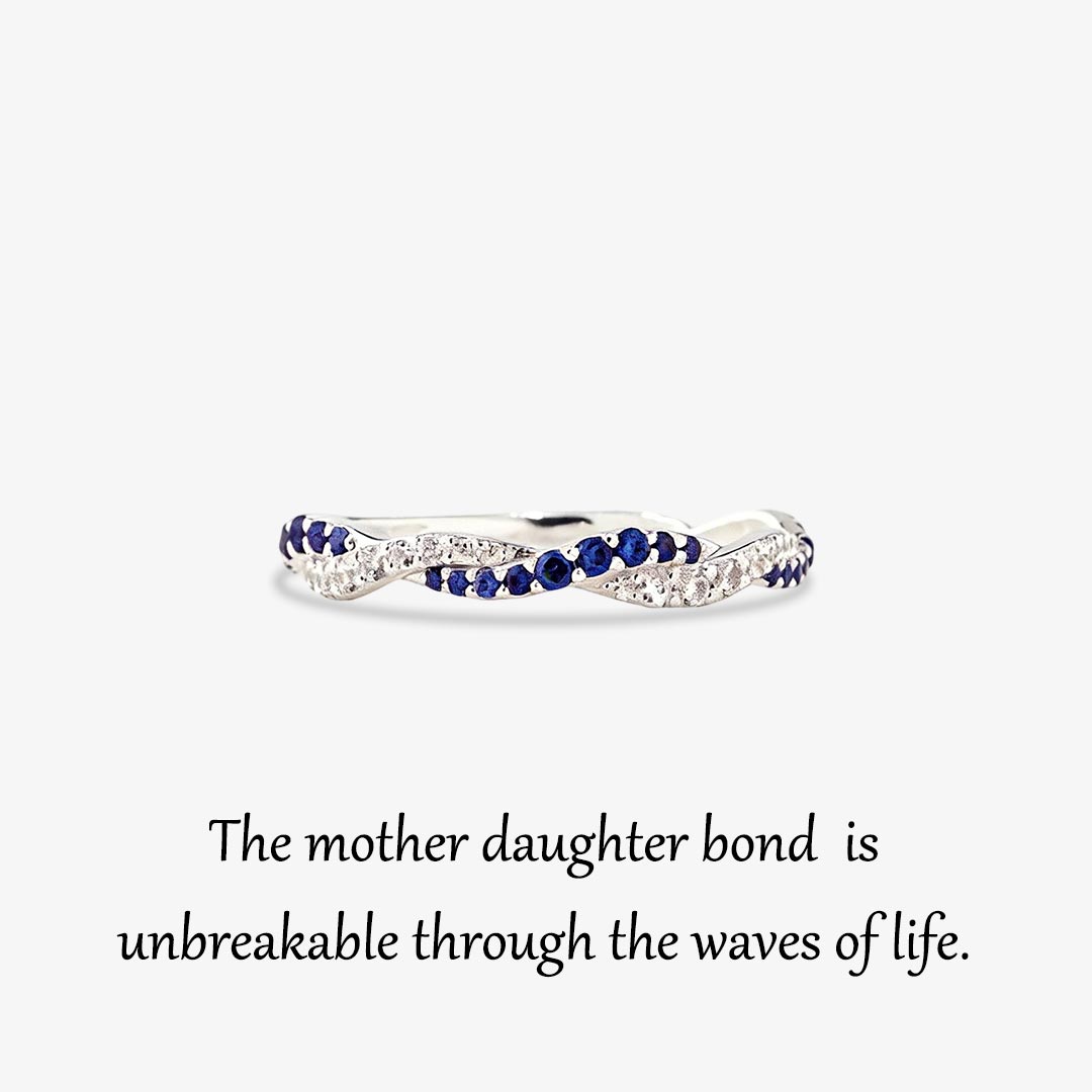 For Mother Custom Birthstone Mother Daughter Twist Ring