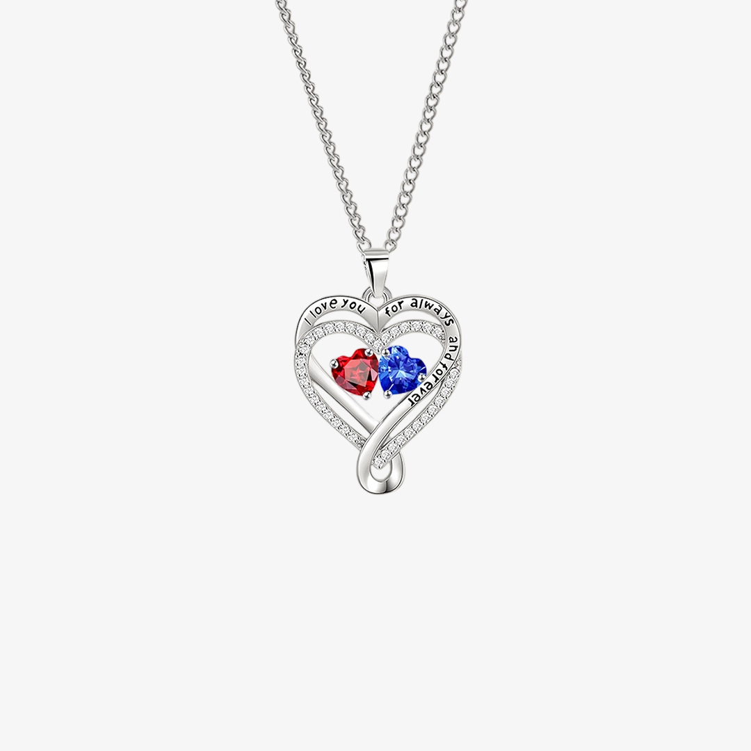 For Wife - How Special You're To Me Double Customized Birthstones & Hearts Diamond Necklace