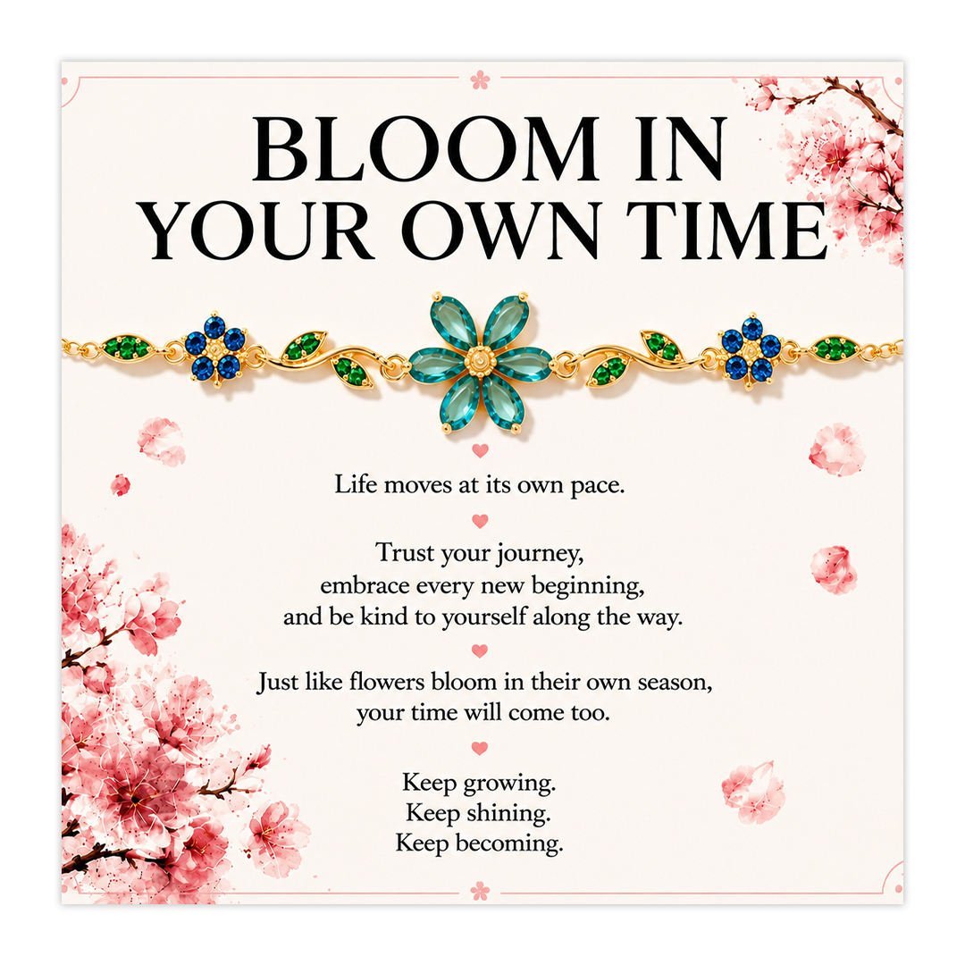 Bloom In Your Own Time Flowers & Leaves Bracelet